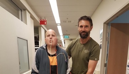 Rory Sean practising with low walker ward 74 Rory Sean practising with low walker ward 74