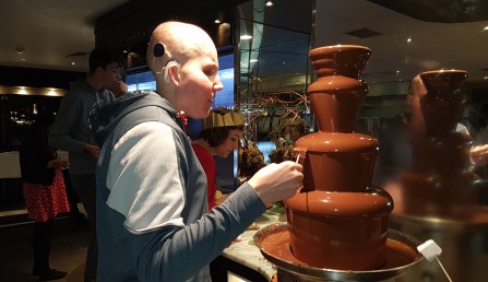 Rory chocolate fountain Cordis hotel Rory chocolate fountain Cordis hotel